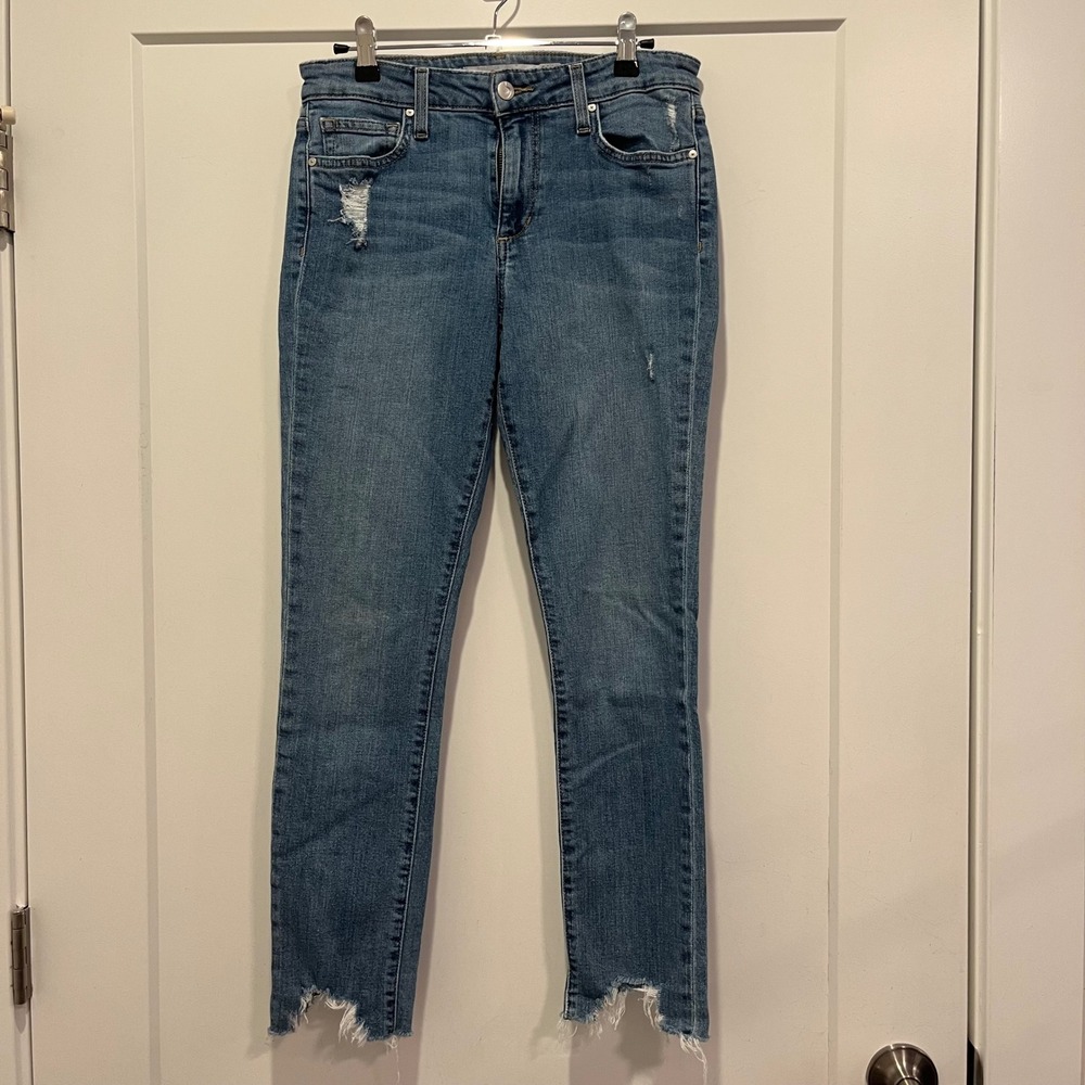 Joes Jeans Womens Distressed Skinny Step Fray Hem Blue Denim Jeans Size 27